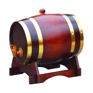 橡木桶酒桶3L葡萄酒啤酒红酒白酒散装自酿酒木制质桶存酒容器家用