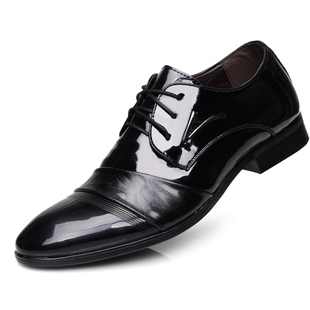 皮鞋男英伦尖头系带韩版青年男鞋加绒2021新款男士商务正装鞋子男