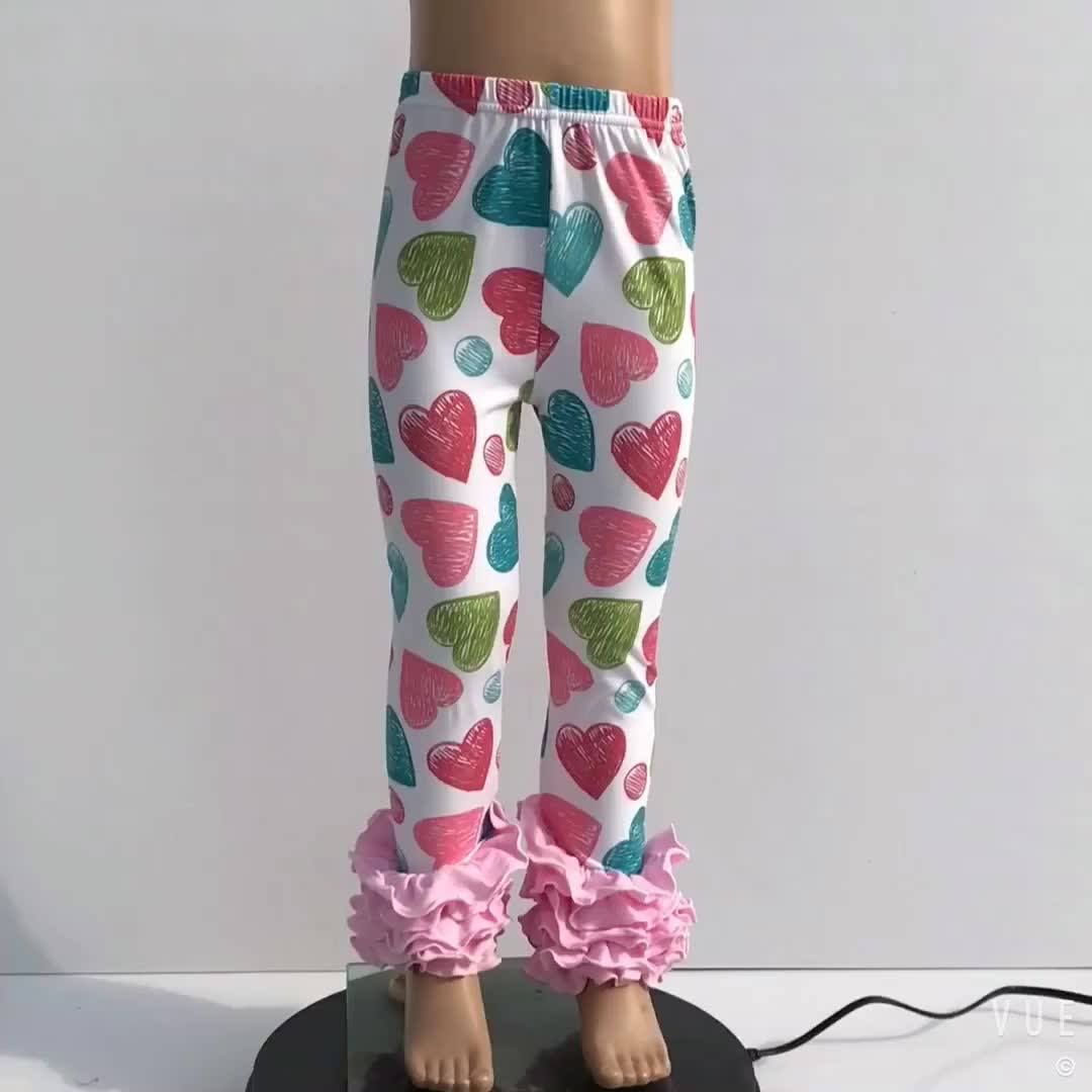 Wholesale Fashion Kids Icing Ruffle Pants Boutique Valentine And Easter