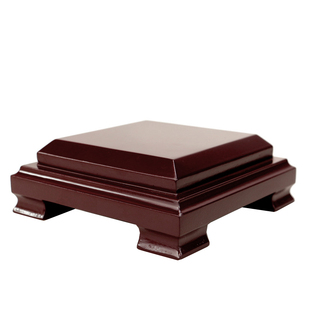 正方形紫砂壶摆件底座木质盆景花瓶鱼缸奇石根雕中式茶壶托架子