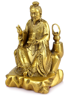 药王孙思邈铜像摆件黄铜中式