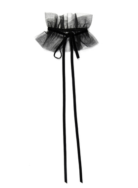 GLee rainbow黑色丝绒网纱choker系带项圈