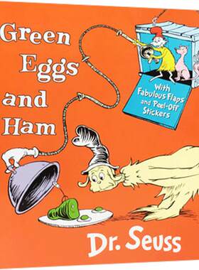 送音频英文原版Green Eggs & Ham纸板翻翻书（无贴纸）绿色鸡蛋和火腿Dr. Seuss苏斯博士儿童启蒙绘本廖彩杏书单押韵朗朗上口