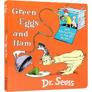 送音频英文原版Green Eggs & Ham纸板翻翻书（无贴纸）绿色鸡蛋和火腿Dr. Seuss苏斯博士儿童启蒙绘本廖彩杏书单押韵朗朗上口