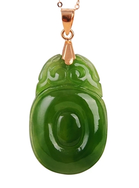 貔貅天然金镶玉翡翠吊坠件包邮