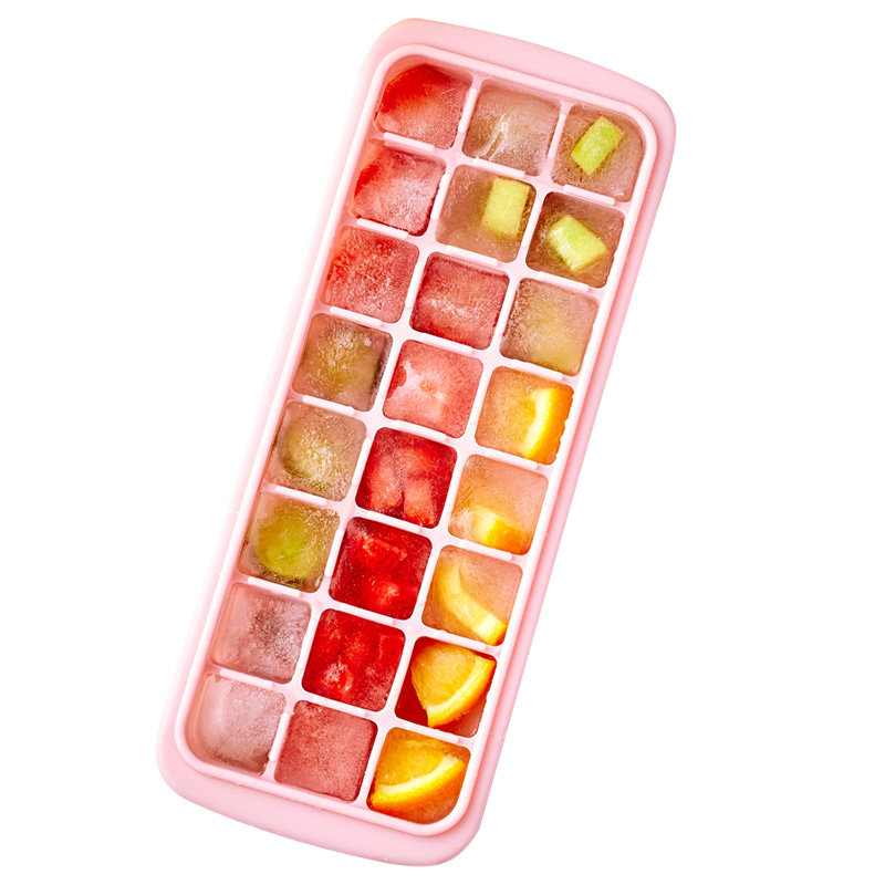食品级软胶冰格冰块模具冰箱冷冻冰块制作神器家用按压式带盖冰盒