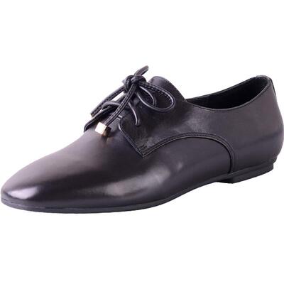 VDVC胎牛皮系带经典软底平底鞋