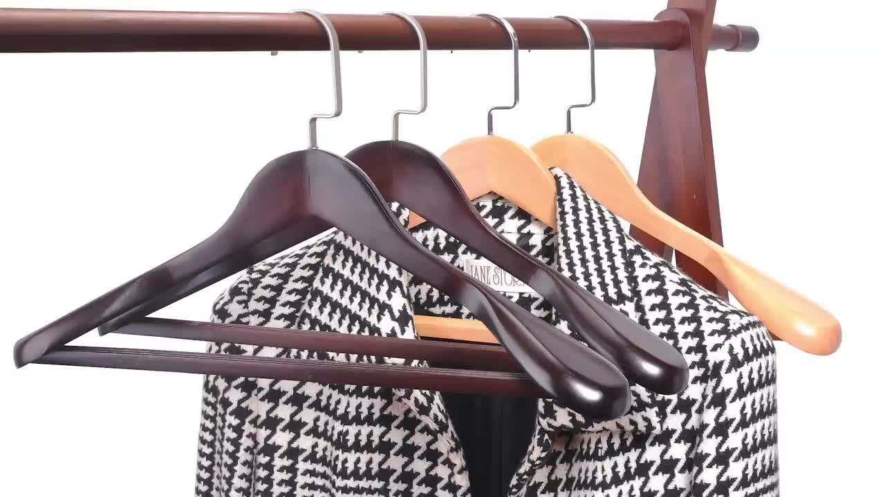 Cherry Mens Wooden Suit Coat Heavy Hanger With Extra Large Wide