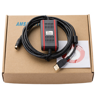 适用三菱FX1S/1N/2N/3U系列PLC编程电缆 USB-SC09 数据通讯下载线
