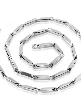 银缘宝圆珠钛钢配链霸气男士项链