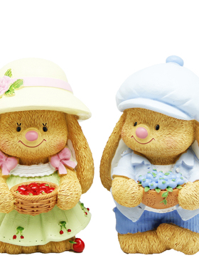 小兔子蛋糕装饰礼物树脂摆设可爱