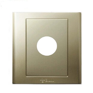 正品86公牛暗装香槟金圆孔穿线面板电视背景墙HDMI穿线出线孔盖板