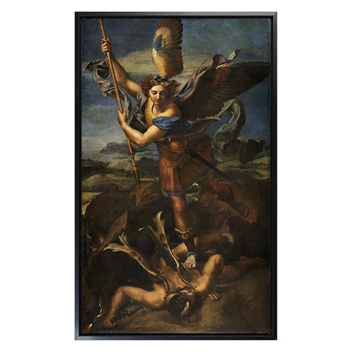 大天使米迦勒与撒旦 Michael and Satan 拉斐尔油画 西方风格挂画