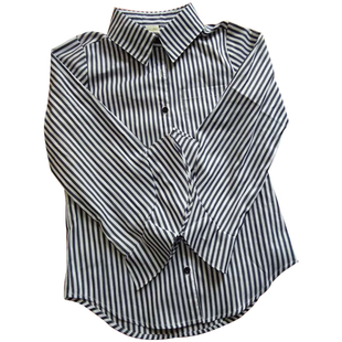 喇叭袖休闲时尚商务OL百搭长袖棉质条纹衬衫2025春夏新款袁泉同款