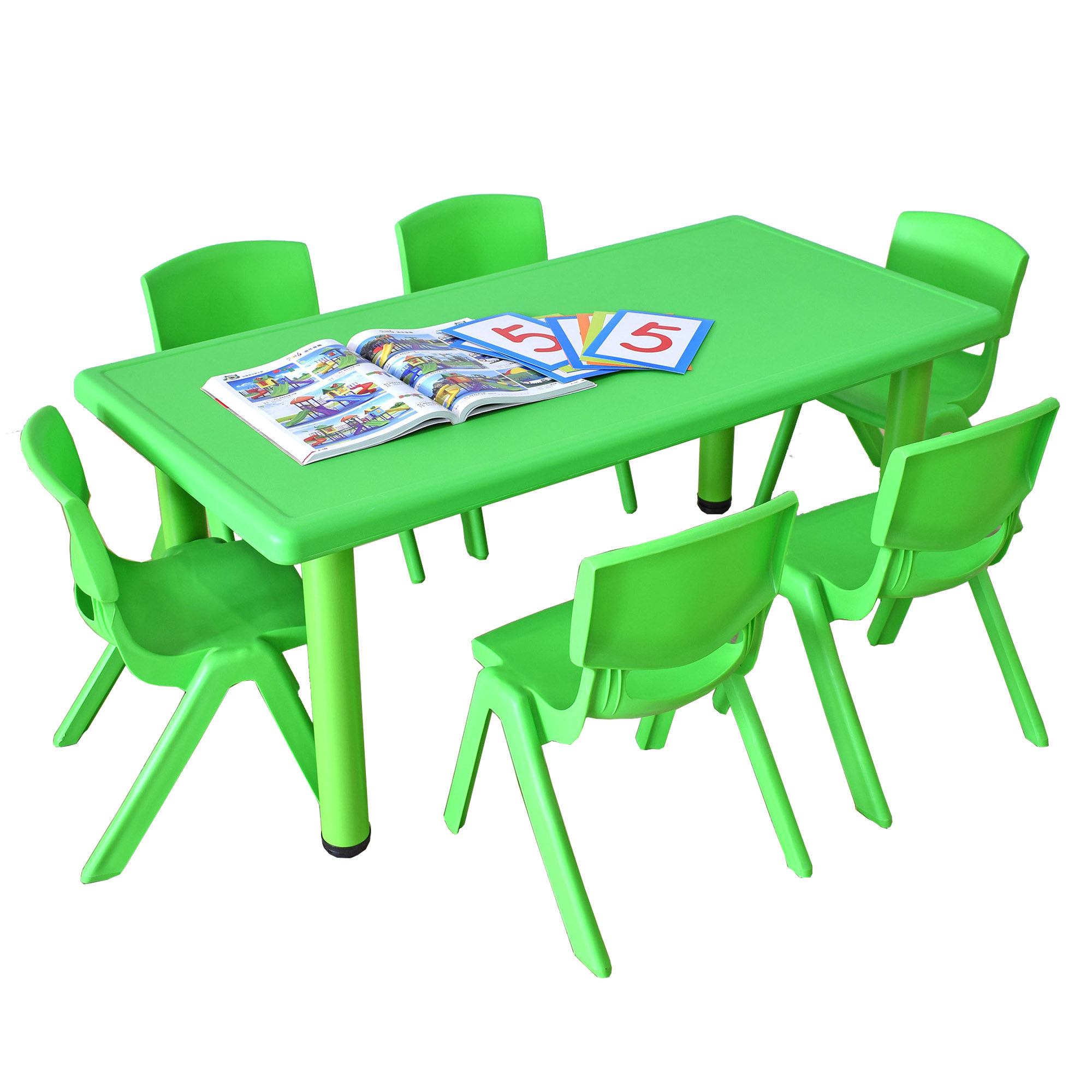 幼儿园桌椅组合套装 可升降长方桌宝宝学习课桌加厚儿童塑料桌子