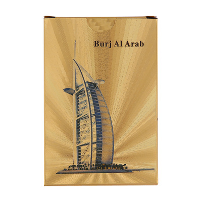 个性迪拜风景金箔定制pvc扑克牌