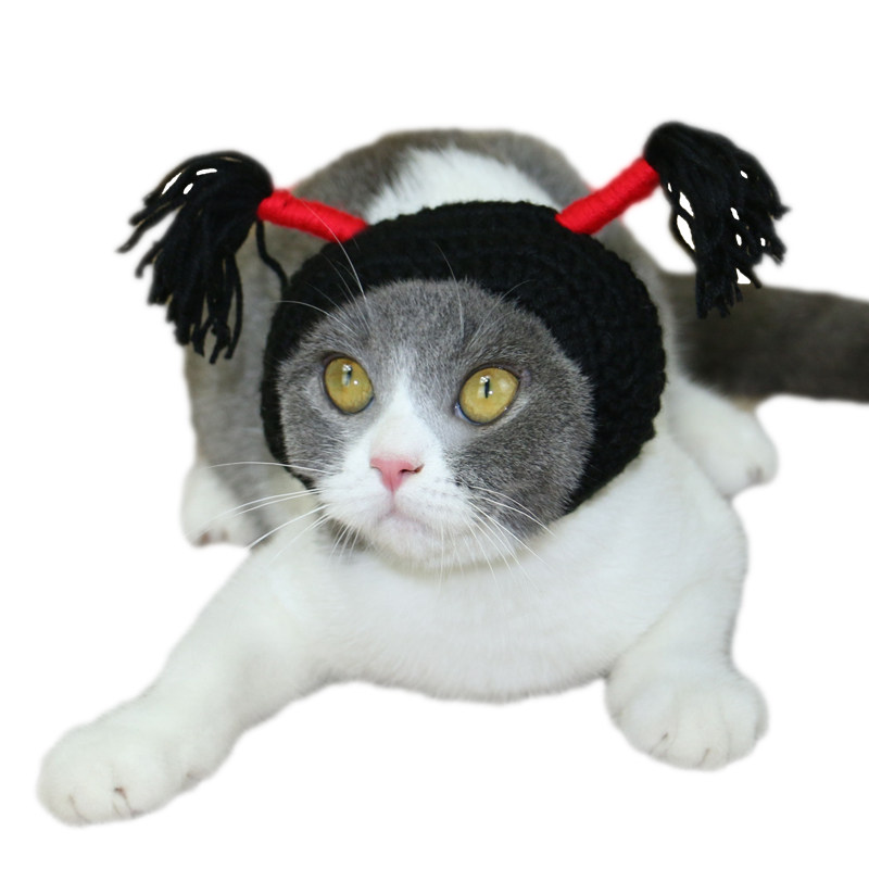 手工猫咪帽子头饰黑妞搞笑头套