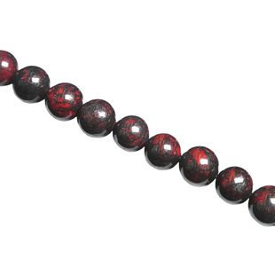 天然鸡血石散珠圆珠手链项链佛珠水晶diy配件材料半成品串珠饰品