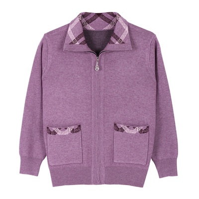 老年人冬装60-70外套拉链衫毛衣