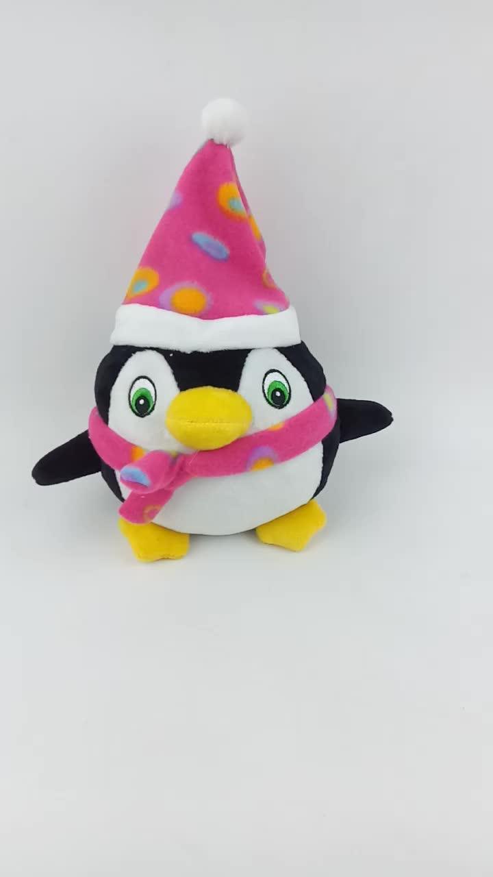 Christmas Musical Animated Electronic Plush Toys Penguin/santa Claus