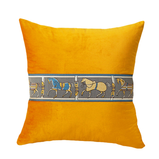 北欧纯色抱枕靠垫沙发腰靠枕大靠背天鹅绒面中式抱枕套含芯长方形