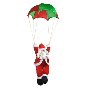 圣诞节天花板装饰老人圣诞挂饰雪人降落伞送礼物布艺老人装饰品