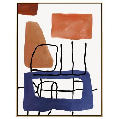 ins几何餐厅抽象风壁画沙发墙