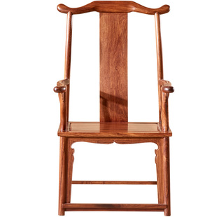 明荣轩红木家具刺猬紫檀素面大官帽椅三件套椅子靠背椅