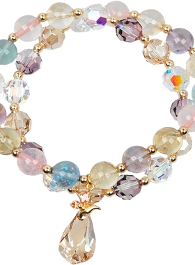 晶柜七彩多层手串女女小清新甜美