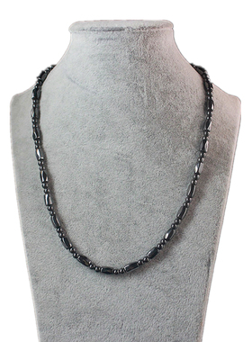 磁石项链女性颈椎链黑胆石黑铁石情侣项链子简约设计