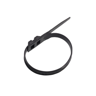 双扣扎带双头双孔强力自锁反齿黑色反扣尼龙塑料卡扣理线带束线带