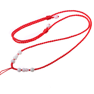 原创手工编织宝宝吊坠红绳翡翠黄金玉石挂件挂坠绳儿童项链绳柔软