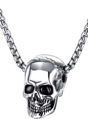 抖音钛钢骷髅男士朋克风百搭吊坠
