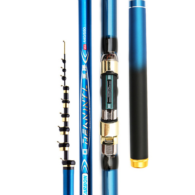 蓝鲨不剪线超轻超硬28调前打竿