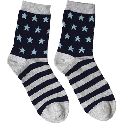 乐桃有机棉质四季松口三双装袜子