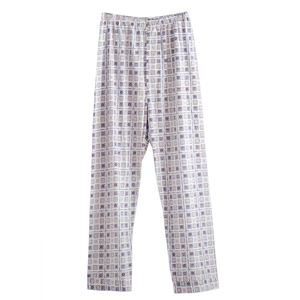 来馨儿睡裤男夏季纯棉薄款家居裤男式高腰大码加肥休闲裤长裤格子