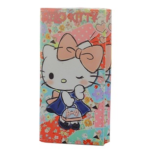 可爱猫咪女童拉链零钱包中小学生长款钱夹女孩儿童包包少女皮夹子