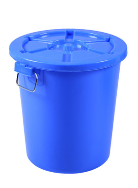 垃圾桶大号环卫大容量圆桶餐饮厨房白色圆形特大胶桶家用带盖商用