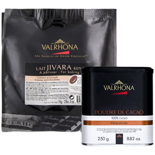 法芙娜原料法国进口黑巧克力豆币家庭蛋糕烘焙纯可可脂可可粉组合