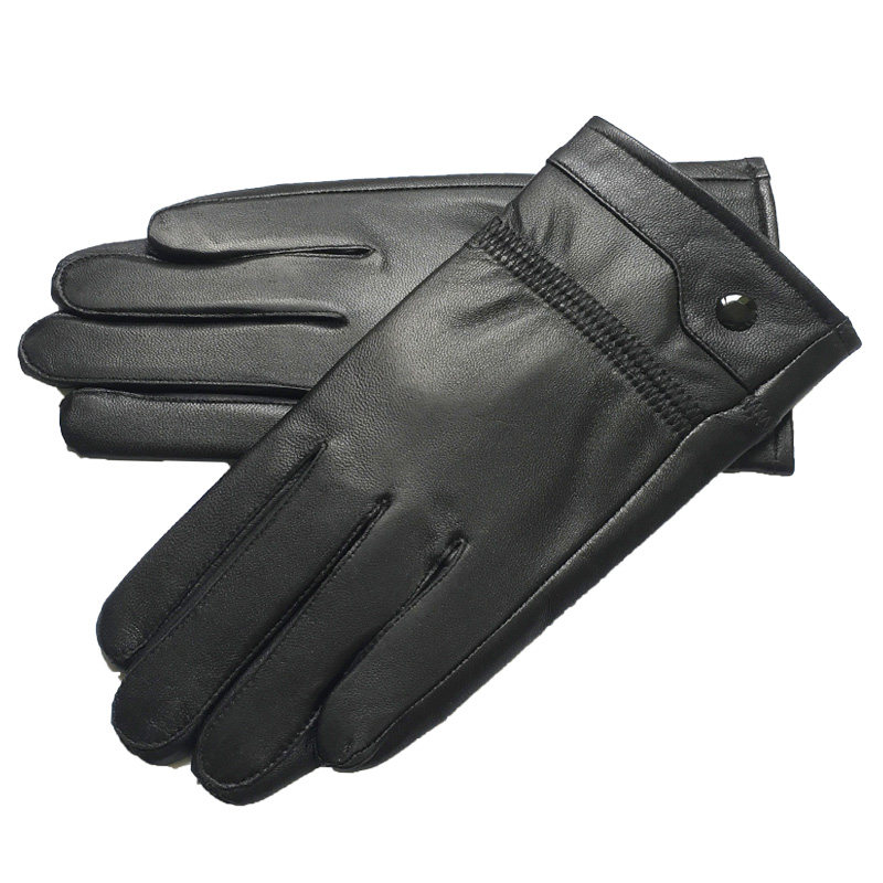 真皮手套男士冬季开车保暖加绒加厚骑行摩托车海宁绵羊皮手套薄款