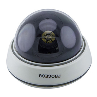 仿真摄像头监控假摄像头监控器模型防盗摄像探头带闪灯家用半球形