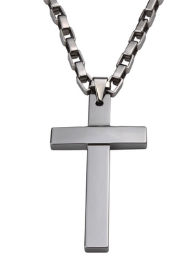 大气男士十字架钨金吊坠