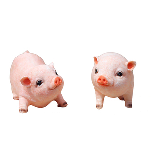 花园装饰 庭院摆件创意礼品小猪模型树脂工艺品动物仿真猪摆件