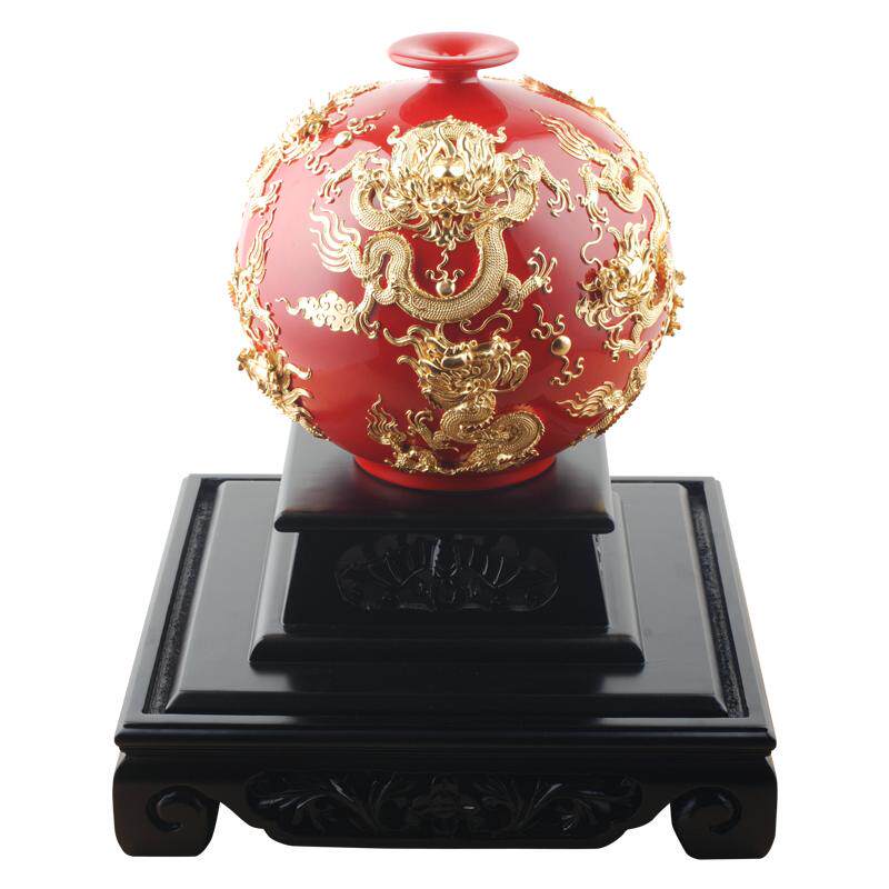 金箔九龙花瓶开业礼物乔迁礼品