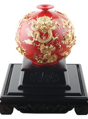 金箔九龙花瓶开业礼物乔迁礼品