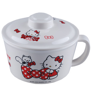 五和A5纯密胺餐具卡通儿童碗凯蒂猫有盖杯碗正品KT-697无味耐摔