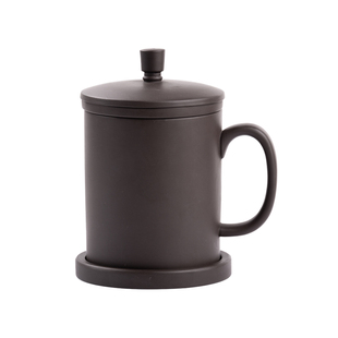 紫砂办公室泡茶杯子带盖过滤孔家用喝水分离杯男士个人杯定制刻字