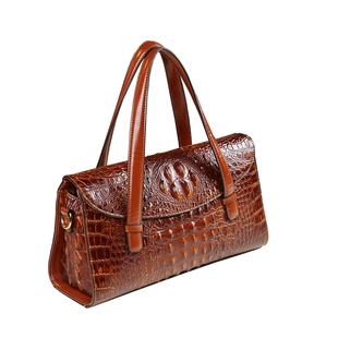 2024新款真皮女包泰国鳄鱼纹手提包个性单肩斜挎包中年妈妈枕头包