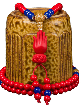 红色本命年朱砂长款貔貅文玩配饰