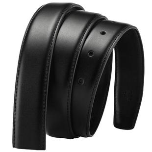 不带头打孔真皮腰带3.0cm牛皮平滑扣皮带条2.8cm针扣带身无头裤带